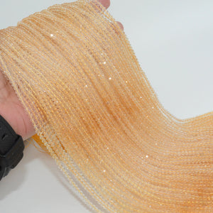 Natural Citrine Faceted Round Beads 2.7mm Selected