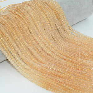Natural Citrine Faceted Round Beads 2.7mm Selected
