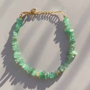 Natural Citrine Gravel Bracelet Quartz Crystal Stone Bangle for Women