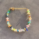 Natural Citrine Gravel Bracelet Quartz Crystal Stone Bangle for Women