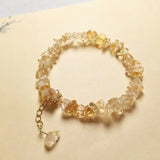 Natural Citrine Gravel Bracelet Quartz Crystal Stone