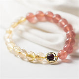 Natural Citrine Green Ghost Crystal Bracelet Female S925 Silver Electroplating