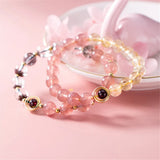 Natural Citrine Green Ghost Crystal Bracelet Female S925 Silver Electroplating