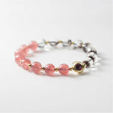 Natural Citrine Green Ghost Crystal Bracelet Female S925 Silver Electroplating