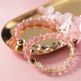 Natural Citrine Green Ghost Crystal Bracelet Female S925 Silver Electroplating