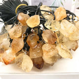 Natural Citrine Pendant For Women - Citrine Raw Stone Necklace