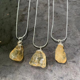 Natural Citrine Pendant Necklace Gemstone Women High Jewelry Irregular