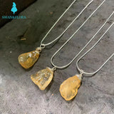 Natural Citrine Pendant Necklace Gemstone Women High Jewelry Irregular