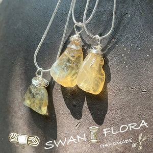 Natural Citrine Pendant Necklace Gemstone Women High Jewelry Irregular