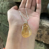 Natural Citrine Pendant Necklace Gemstone Women High Jewelry Irregular