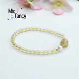 Natural Citrine Pixiu Beads Bracelet Women Ethnic Style Charm Jewelry