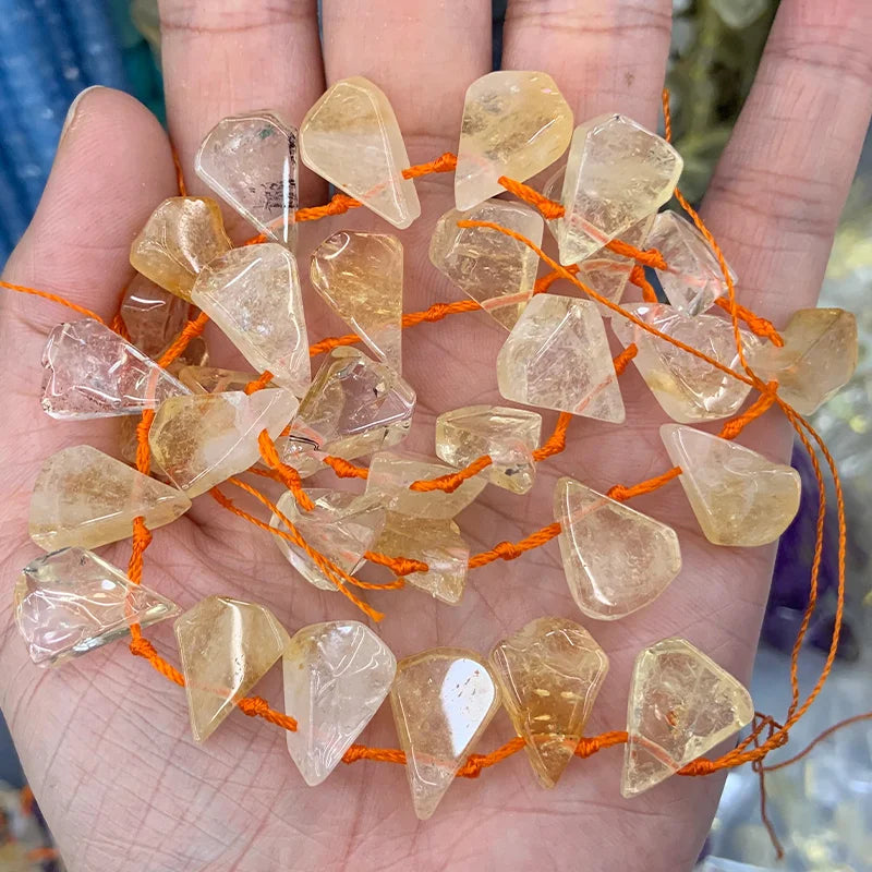 Natural Citrine Quartz Beads 15?? DIY Loose Beads For Jewelry Making