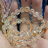 Natural Citrine Quartz Beads 15'' Round Faceted Carved Watermelon DIY