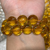 Natural Citrine Quartz Beads 15'' Yellow Coin Button DIY Loose Beads