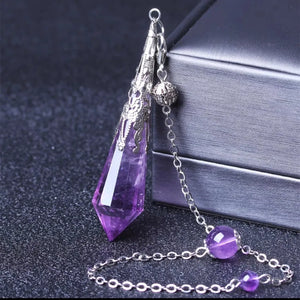 Natural Citrine Rose Quartz Amethyst Pendulum Necklace 60x15mm