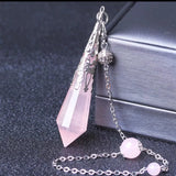 Natural Citrine Rose Quartz Amethyst Pendulum Necklace 60x15mm