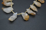 Natural Citrine Rough Point Yellow Crystal Quartz Stone Loose Beads