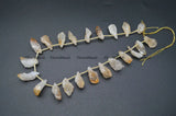 Natural Citrine Rough Point Yellow Crystal Quartz Stone Loose Beads