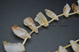 Natural Citrine Rough Point Yellow Crystal Quartz Stone Loose Beads