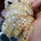 Natural Citrine Stone Beads Bracelet Gemstone Bangle