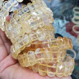 Natural Citrine Stone Beads Bracelet Gemstone Bangle