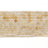 Faceted Natural Citrine Stone Beads 2mm 3mm 4mm Round Shape for DIY Jewelry