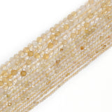 Faceted Natural Citrine Stone Beads 2mm 3mm 4mm Round Shape for DIY Jewelry