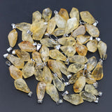 Citrine Stone Irregular Pendants Raw Ore Crystal Necklace DIY Charms Earrings