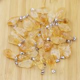 Citrine Stone Irregular Pendants Raw Ore Crystal Necklace DIY Charms Earrings