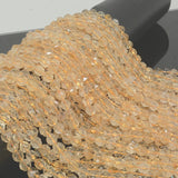 Natural Citrine Triangle Faceted Round Beads 8mm