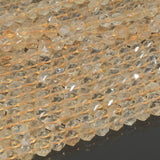 Natural Citrine Triangle Faceted Round Beads 8mm