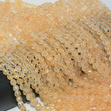 Natural Citrine Triangle Faceted Round Beads 8mm