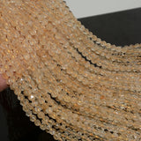 Natural Citrine Triangle Faceted Round Beads 8mm