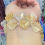 Natural Citrine Calcite Prehnite Beads 15'' DIY Loose Beads