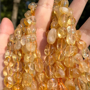Natural Citrine Yellow Crystal Irregular Beads 8-10mm for Jewelry Making