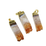 Natural Citrine Yellow Crystal Stone Druzy Pendant for Jewelry Making