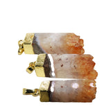 Natural Citrine Yellow Crystal Stone Druzy Pendant for Jewelry Making