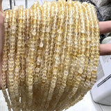 Natural Citrine Yellow Crystal Faceted Cube Loose Beads Strands