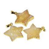 Natural Citrine Star Pendant Crystal Stone Women Accessories
