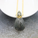 Natural Citrine/Agate Perfume Bottle Pendant, Essential Oil Diffuser Necklace