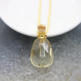Natural Citrine/Agate Perfume Bottle Pendant, Essential Oil Diffuser Necklace