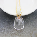 Natural Citrine/Agate Perfume Bottle Pendant, Essential Oil Diffuser Necklace