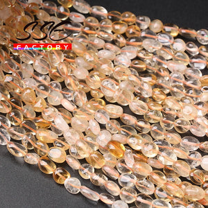 Natural Citrines Beads Quartz Loose Beads 8-10mm 15''inch