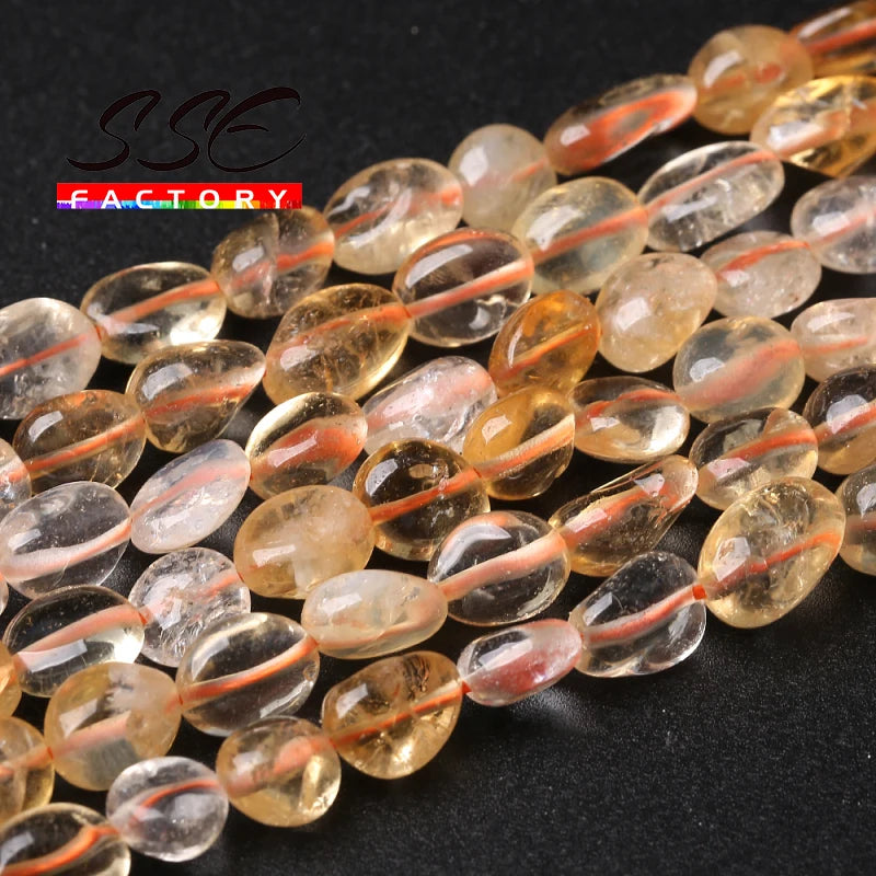 Natural Citrines Beads Quartz Loose Beads 8-10mm 15''inch