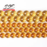 5A Natural Citrines Quartz Beads Yellow Round Loose Spacer 4 6 8 10 mm