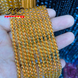 5A Natural Citrines Quartz Beads Yellow Round Loose Spacer 4 6 8 10 mm