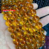5A Natural Citrines Quartz Beads Yellow Round Loose Spacer 4 6 8 10 mm