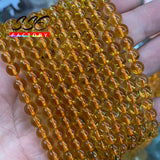 5A Natural Citrines Quartz Beads Yellow Round Loose Spacer 4 6 8 10 mm