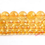Natural Citrines Crystal Beads Yellow Quartz Stone Beads DIY Bracelet 4-12mm