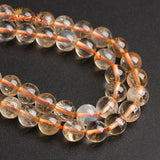 Natural Citrine Quartz Beads Yellow Crystal Stone Round Spacer Beads 6-12mm